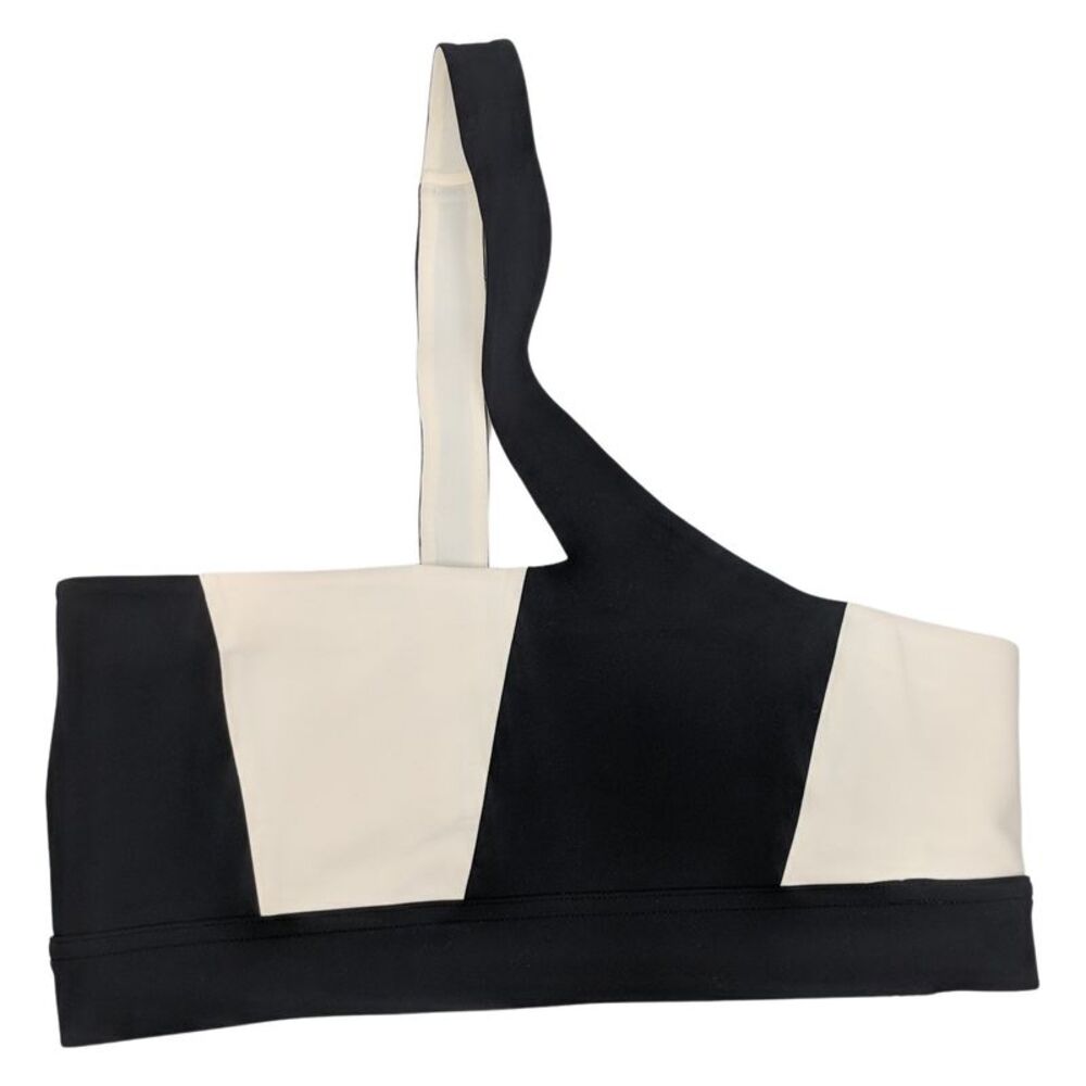 Asymmetrical Black and Cream Bralette